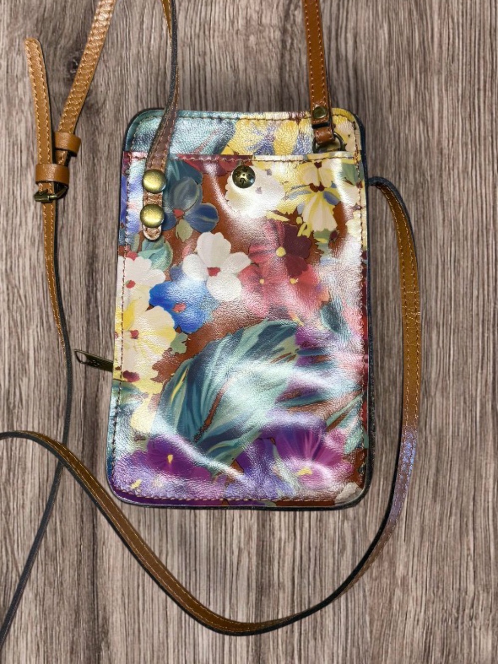 EUC Patricia Nash Marinella Leather Crossbody Bag Wristlet  Floral - Picture 3 of 9